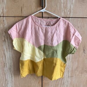 NWOT Handmade linen 100% Cropped Top